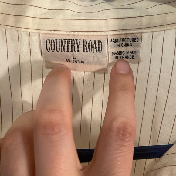 Cream Striped Ruffle Blouse - Picture 4 of 5